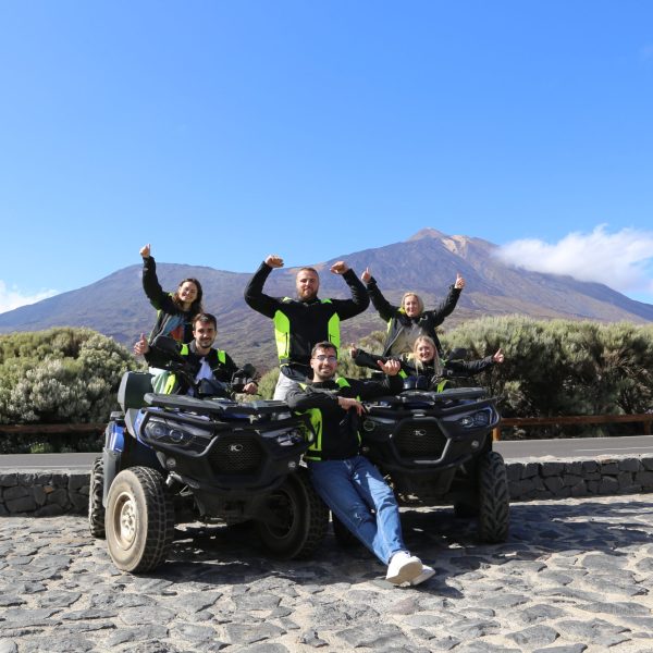 Group of people on Mount Teide with Quads